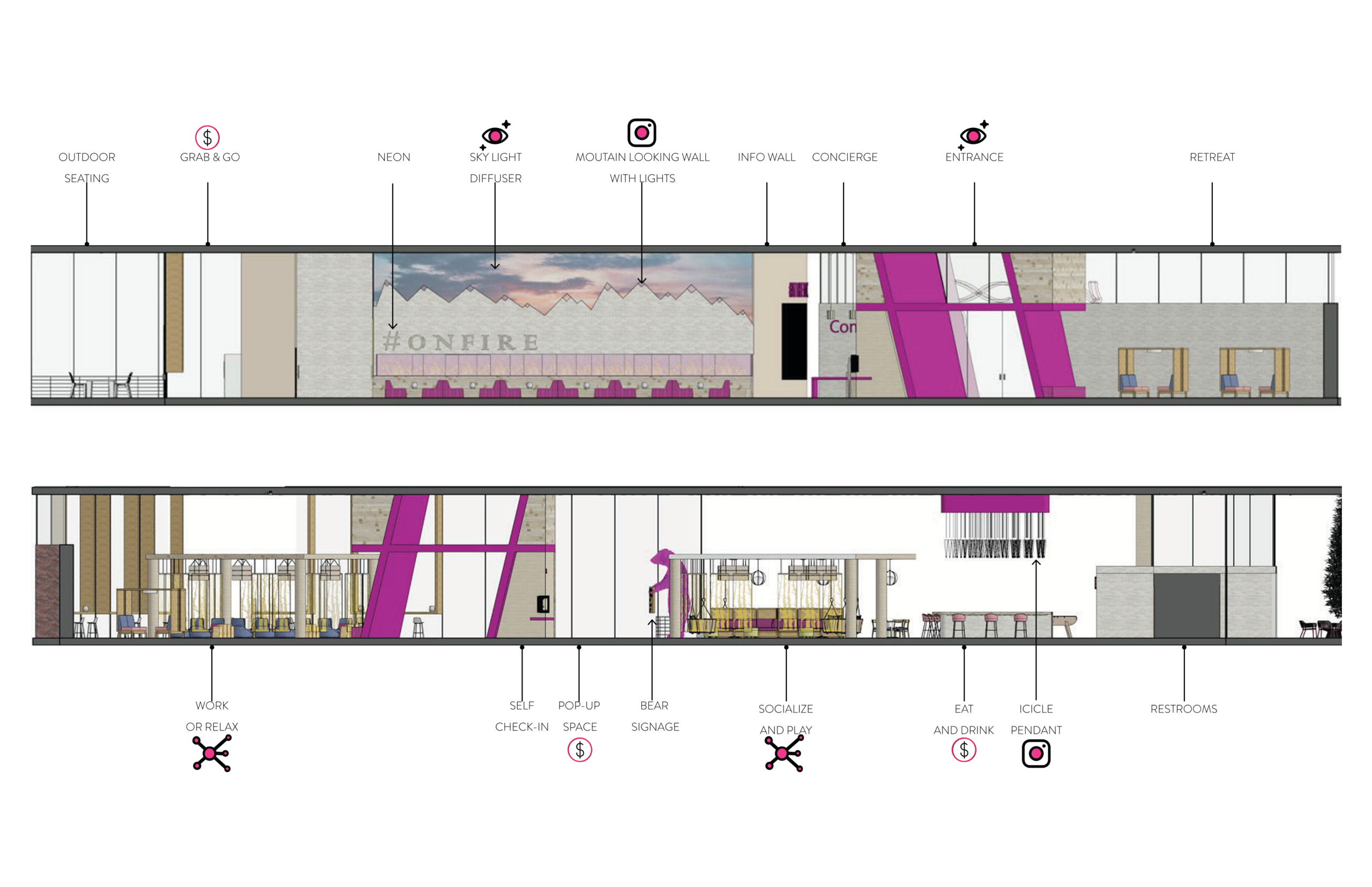 Noem Moxy Lobby Section